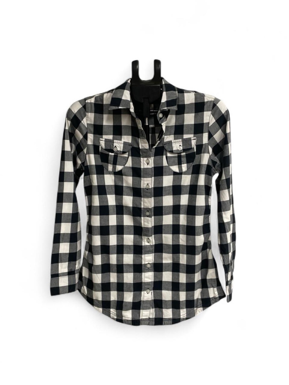 Adidas Black and White Plaid Button Down Shirt